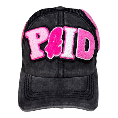 Remixed Paid Trucker Hat Hot Pink Multi Stylish Design