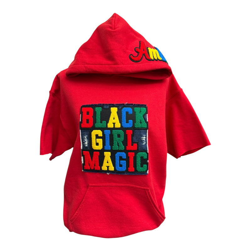 Remixed Black Girl Magic Short Sleeve Hoodie
