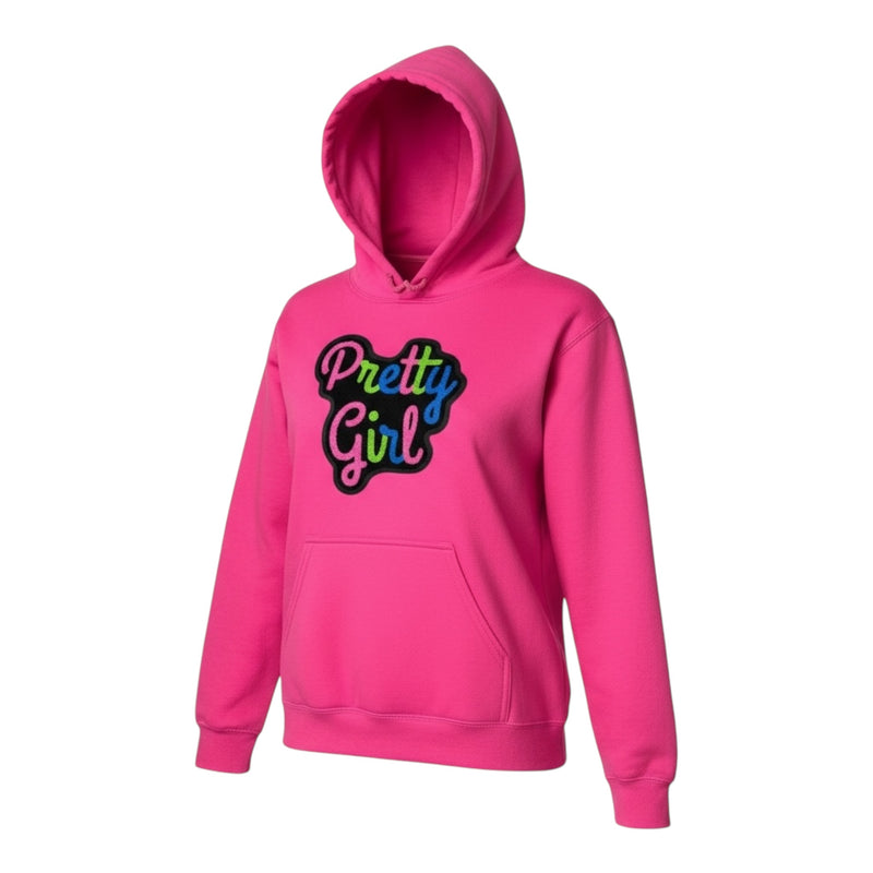 Pretty Girl Hoodie Pink Green Blue