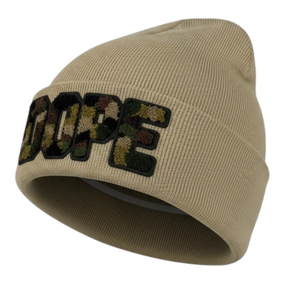 Camo Dope Beanie in Camel Multi