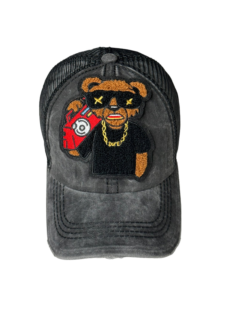 Music Bear Distressed Trucker Hat