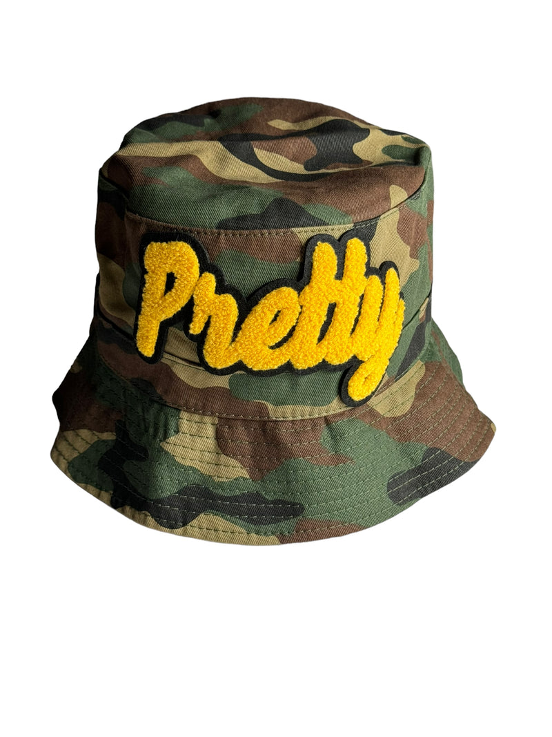 Camouflage Print Pretty Bucket Hat (Gold)
