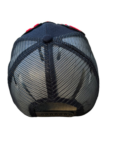 Pretty Trucker Hat With Mesh Back (Red/Black)