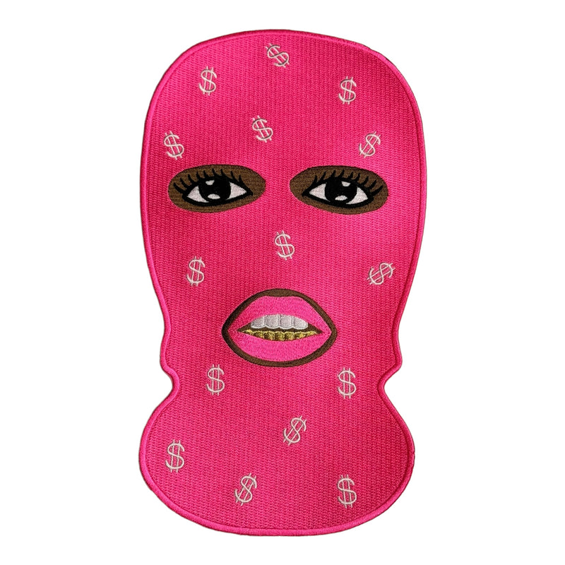 Black Girl With Ski Mask Patch ( 10 inch )