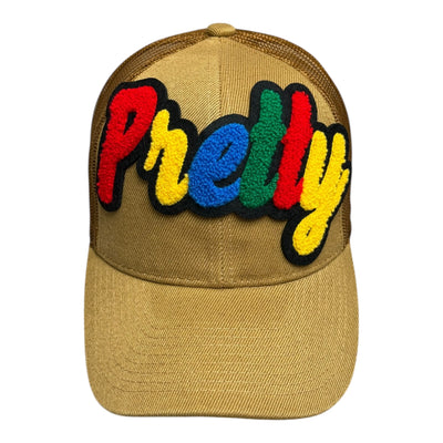 Pretty Trucker Hat (Tan/Multi) - Stylish Adjustable Fit