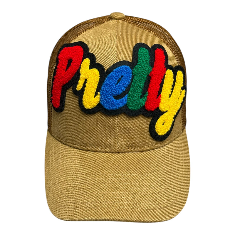 Pretty Trucker Hat (Tan/Multi) - Stylish Adjustable Fit