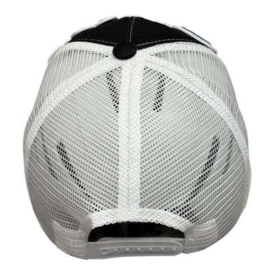 Pretty Distressed Foam Trucker Hat Black White