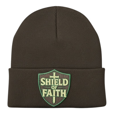 Shield of Faith Beanie in Brown Khaki Green (Limited Edition)