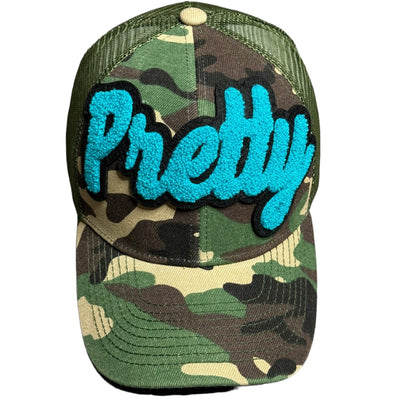Pretty Hat, Camouflage Print Trucker Hat with Mesh Back (Teal) Reanna’s Closet 2