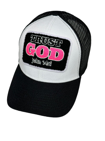 Trust God Trucker Hat (Hot Pink)