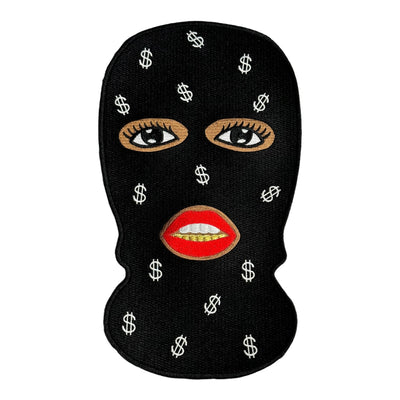 Black Girl With Ski Mask Patch ( 10 inch )