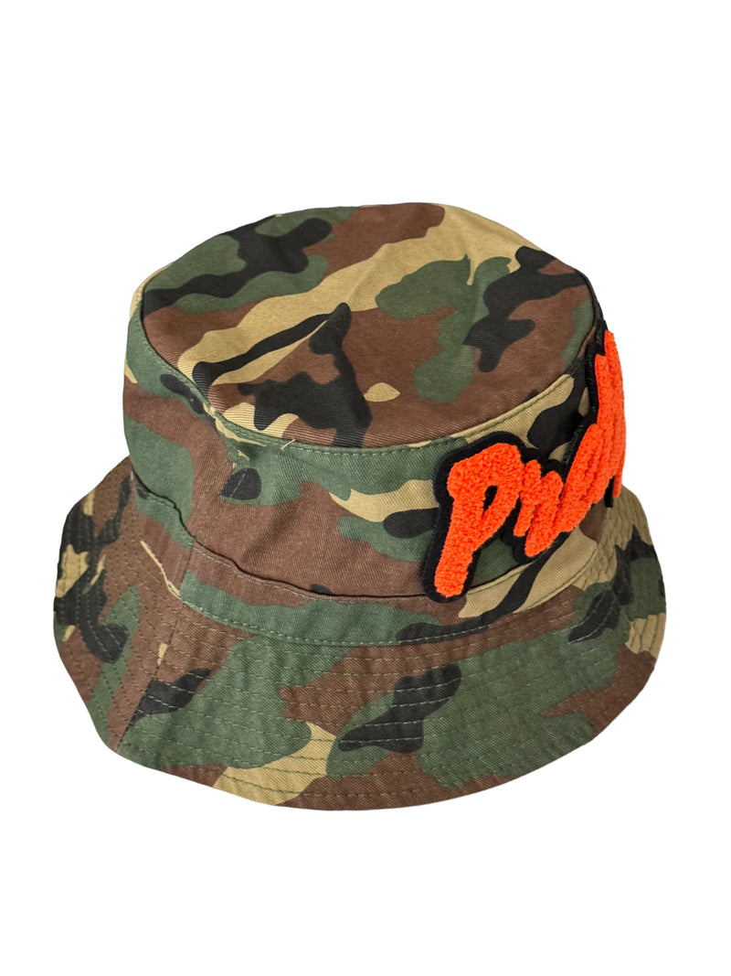 Camouflage Print Pretty Bucket Hat ( Orange)