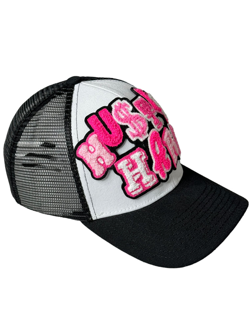 Hustle Hard Trucker Hat (Pink Multi)