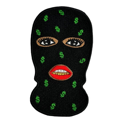 Black Girl With Ski Mask Patch ( 5 inch )