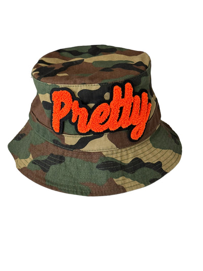 Camouflage Print Pretty Bucket Hat ( Orange)
