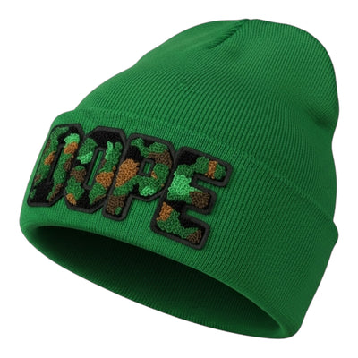 Camo Dope Beanie in Kelly Green Multi
