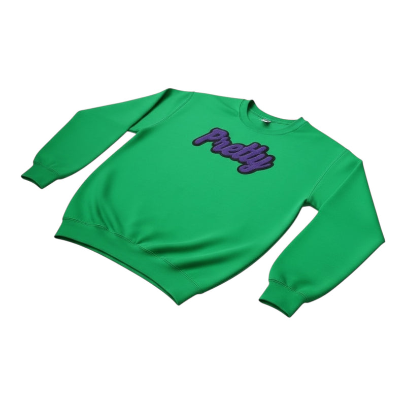 Pretty Sweatshirt Green Purple Casual Wear Unisex