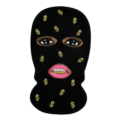 Black Girl With Ski Mask Patch ( 5 inch )