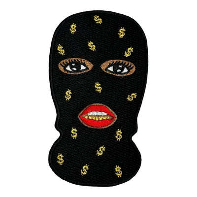 Black Girl With Ski Mask Patch ( 5 inch )