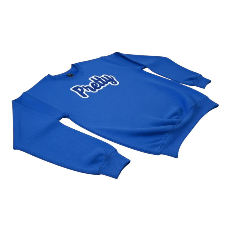 Pretty Sweatshirt Royal Blue White Casual Wear Unisex