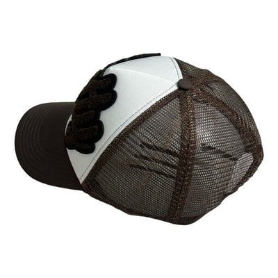 Customized Pretty Hat, Foam Trucker Hat (Brown/White)