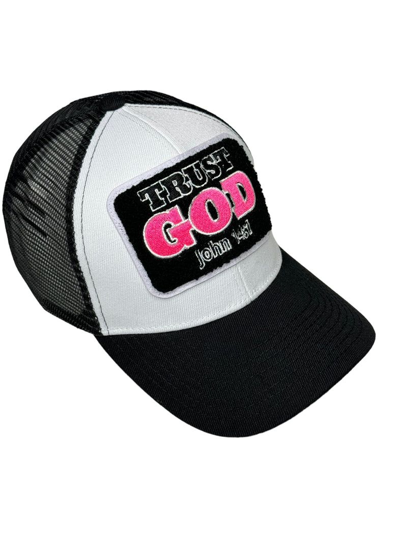 Trust God Trucker Hat (Hot Pink)