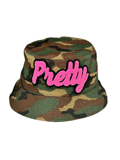 Camouflage Print Pretty Bucket Hat (Pink)