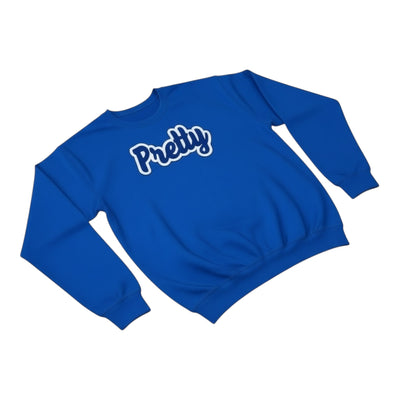 Pretty Sweatshirt Royal Blue White Casual Wear Unisex