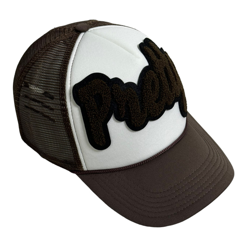 Customized Pretty Hat, Foam Trucker Hat (Brown/White)