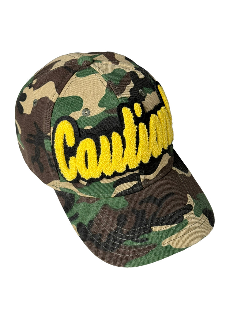 Caution Camouflage Print Baseball Cap
