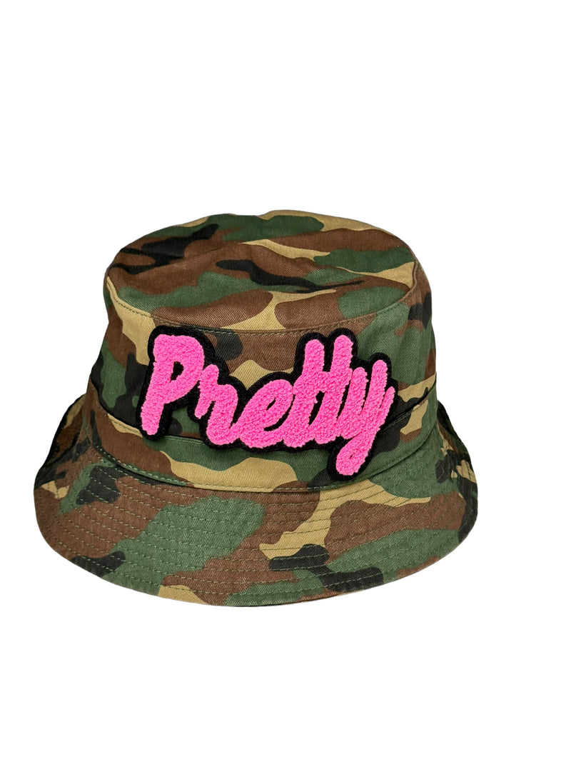Camouflage Print Pretty Bucket Hat (Pink)