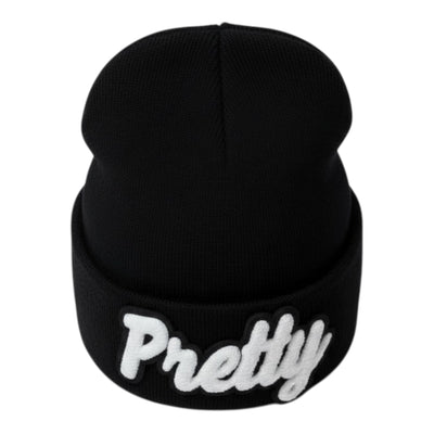 Pretty Beanie in White Black