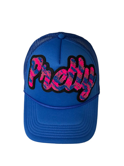 Customized Pretty Foam Trucker Hat (Royal Blue/Multi)