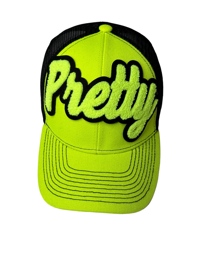 Pretty Trucker Hat with Mesh Back (Neon Yellow)