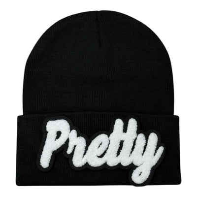 Pretty Beanie in White Black