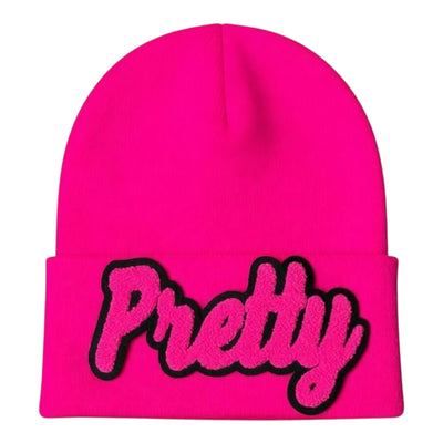 Pretty Beanie in Hot Pink Neon Pink Glo