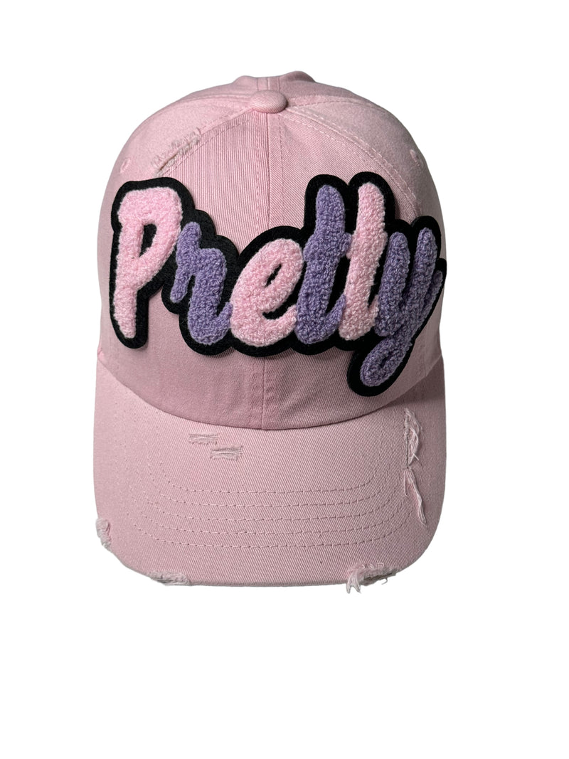 Pretty Hat, Distressed Dad Hat (Light Pink/Purple)