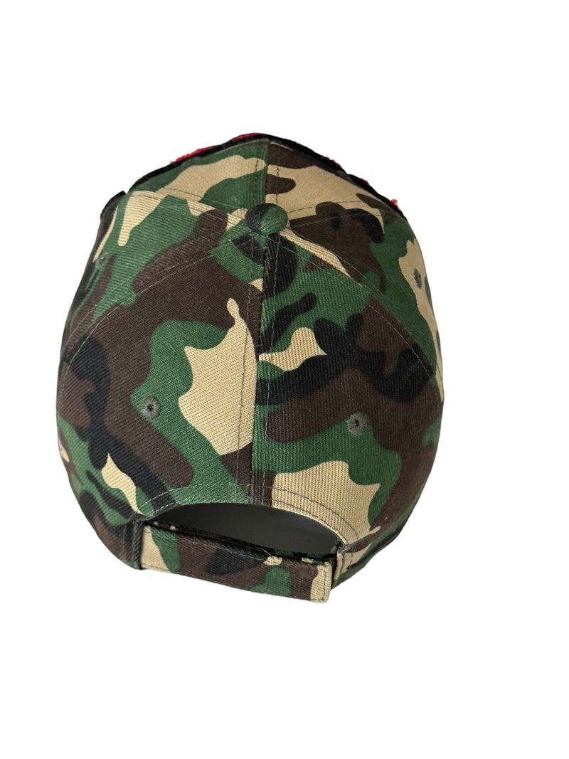 Chosen Camouflage Print Baseball Cap (Red)