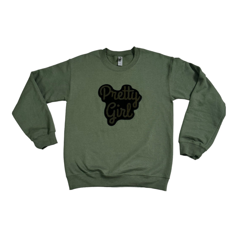 Customized Pretty Girl Sweatshirt (Army Green) - Please Allow 2 Weeks for Processing