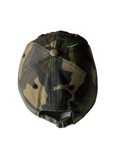 Scorpio Hat, Camouflage Print Distressed Dad Hat (Multi)