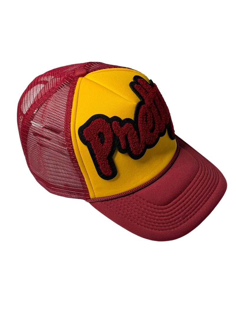 Customized Pretty Hat, Foam Trucker Hat (Maroon/Gold)