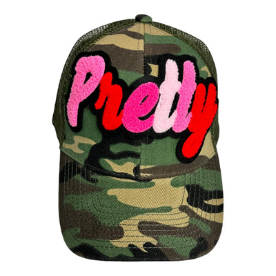 Pretty Trucker Hat With Mesh Back (Camouflage)