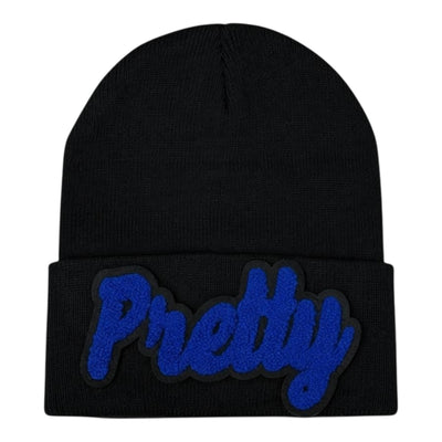 Pretty Beanie in Royal Blue Black