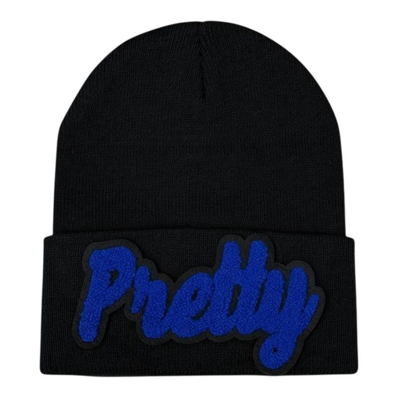 Pretty Beanie in Royal Blue Black