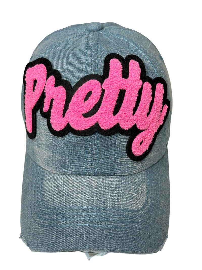 Pretty Trucker Hat (Pink/Light Denim)