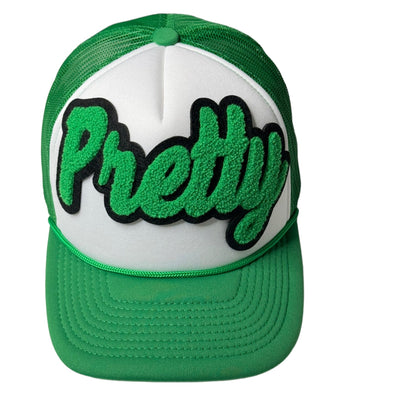 Customized Pretty Hat, Foam Trucker Hat (Green/White)-Reanna’s Closet 2