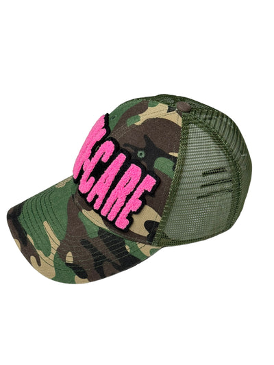 Self Care Hat, Camouflage Print Trucker Hat with Mesh Back