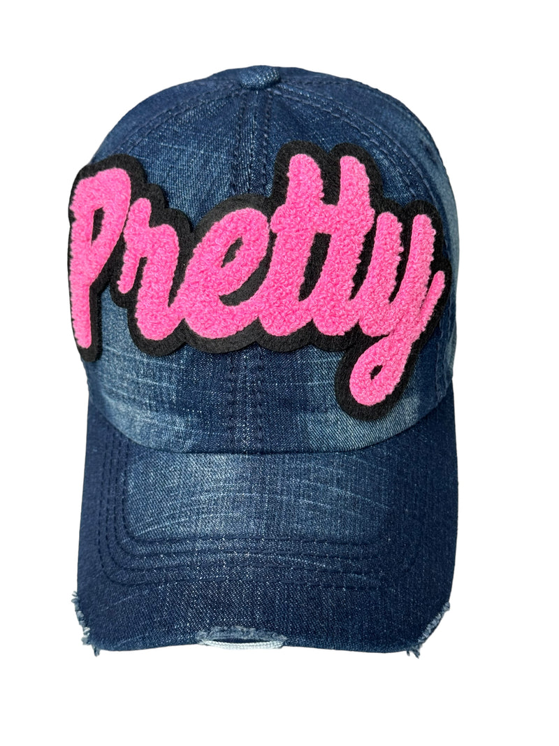 Pretty Trucker Hat (Pink/Dark Denim)