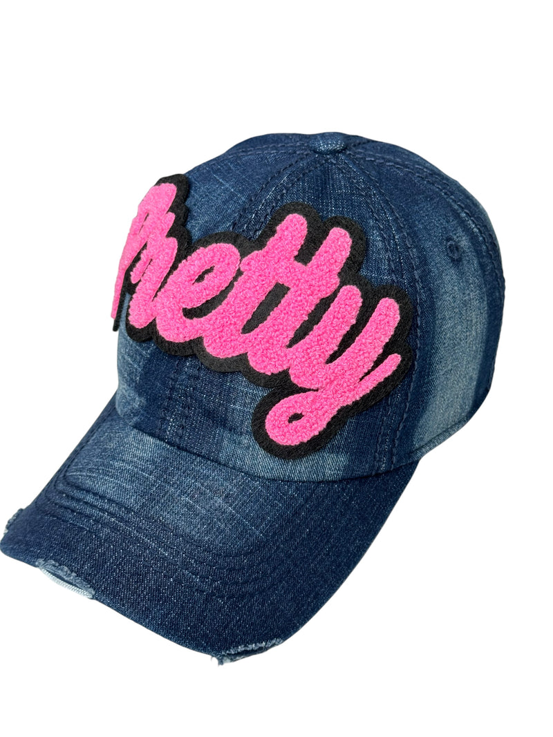 Pretty Trucker Hat (Pink/Dark Denim)
