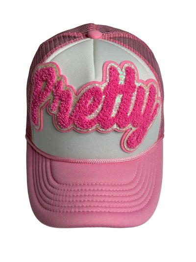 Pretty Hat, Foam Trucker Hat (Pink/Glitter) Reanna’s Closet 2